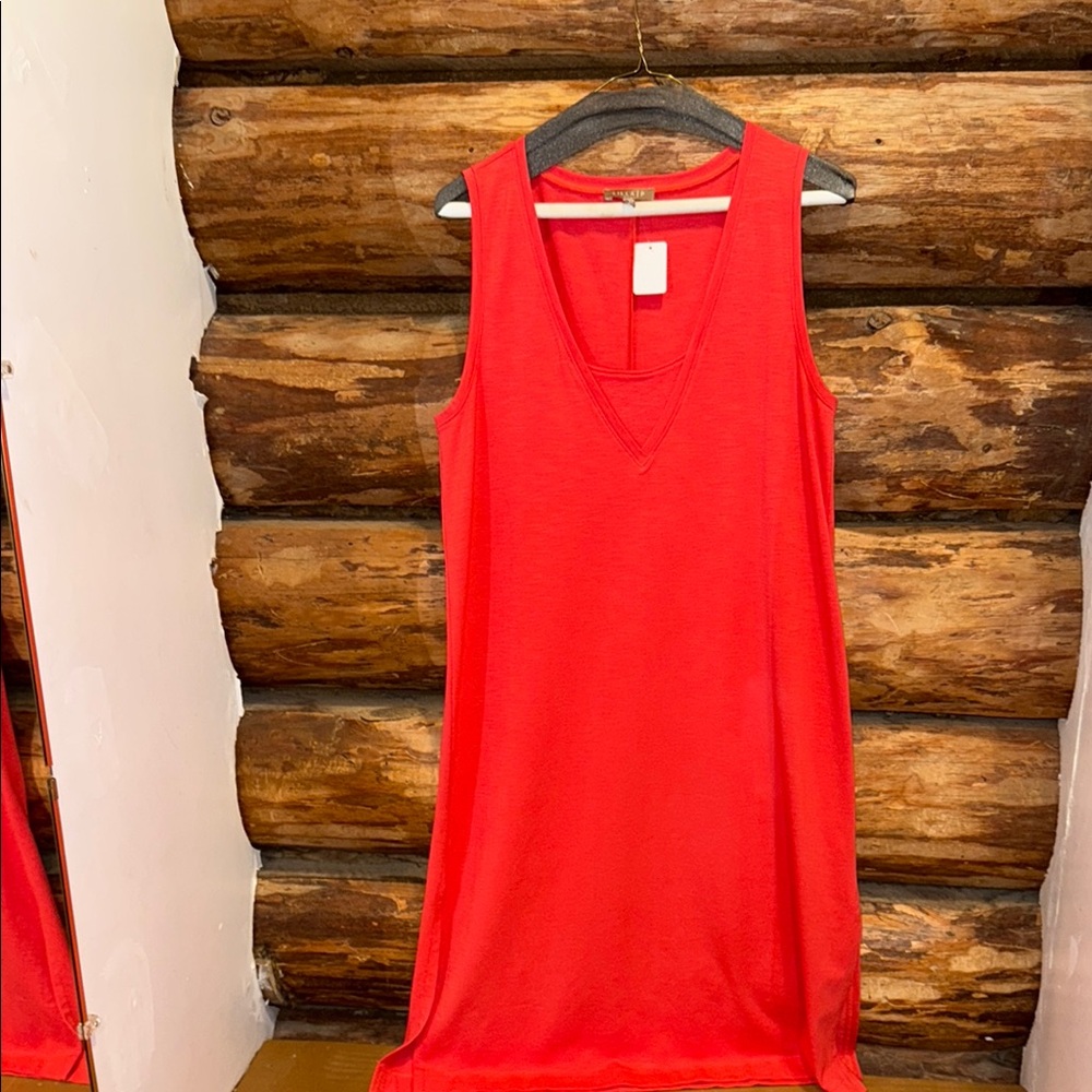 🧡Vibrant Orange Red Sleeveless Lilla P Dress